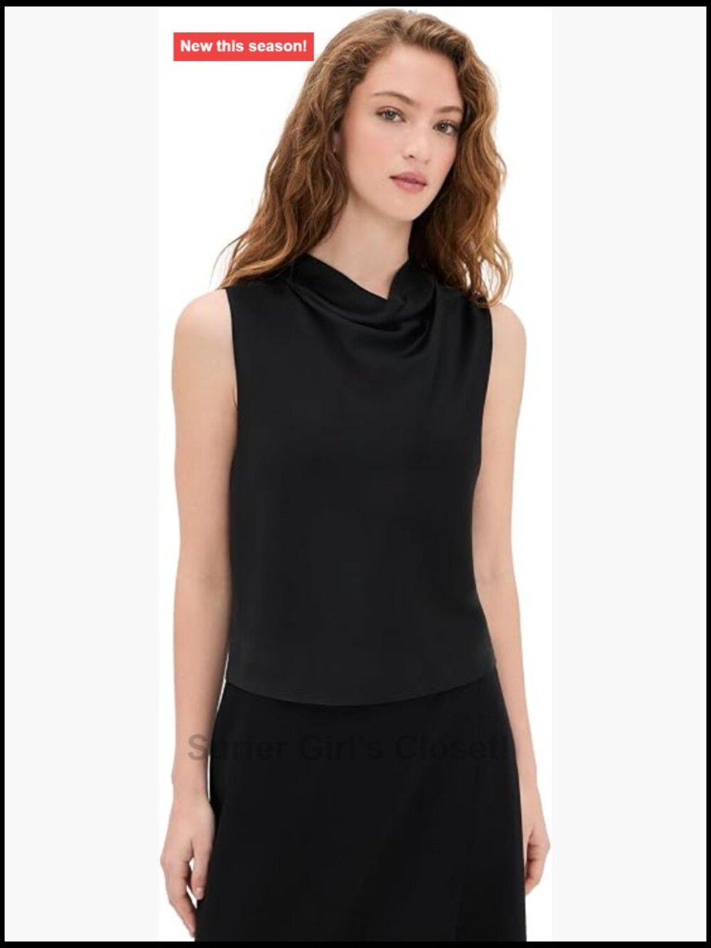 Vince Womens Cropped Cowl Neck Sleeveless Relaxed Fit Top